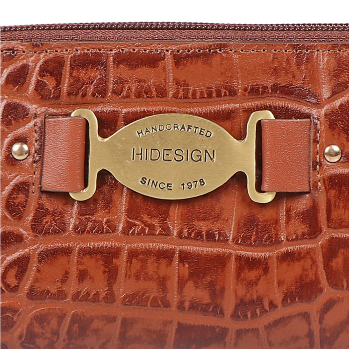 Jewel W2 Tan Leather Zip Around Wallet