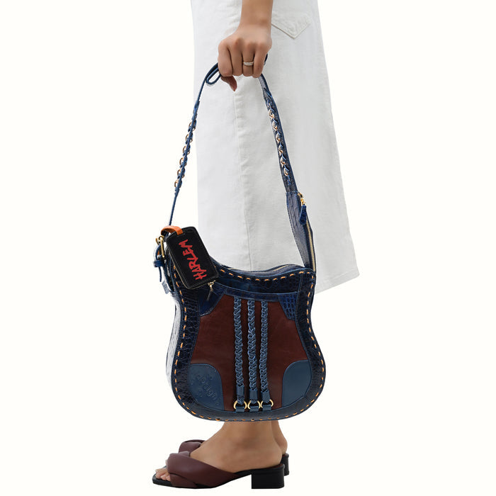 Jimi 01 Blue Leather Crossbody