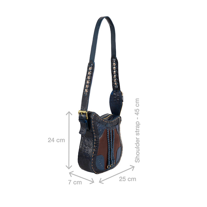 Jimi 01 Blue Leather Crossbody