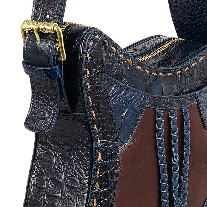 Jimi 01 Blue Leather Crossbody