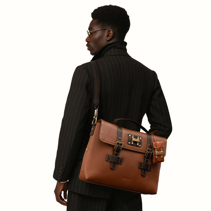 Jimi 03 Tan Leather  Briefcase