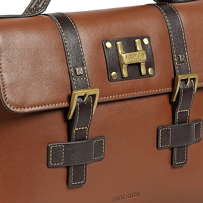 Jimi 03 Tan Leather  Briefcase