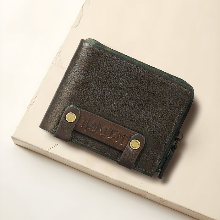 Jimi W2 Green Leather Bi-Fold Wallet