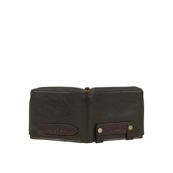 Jimi W2 Green Leather Bi-Fold Wallet
