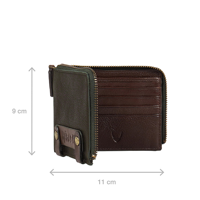 Jimi W2 Green Leather Bi-Fold Wallet