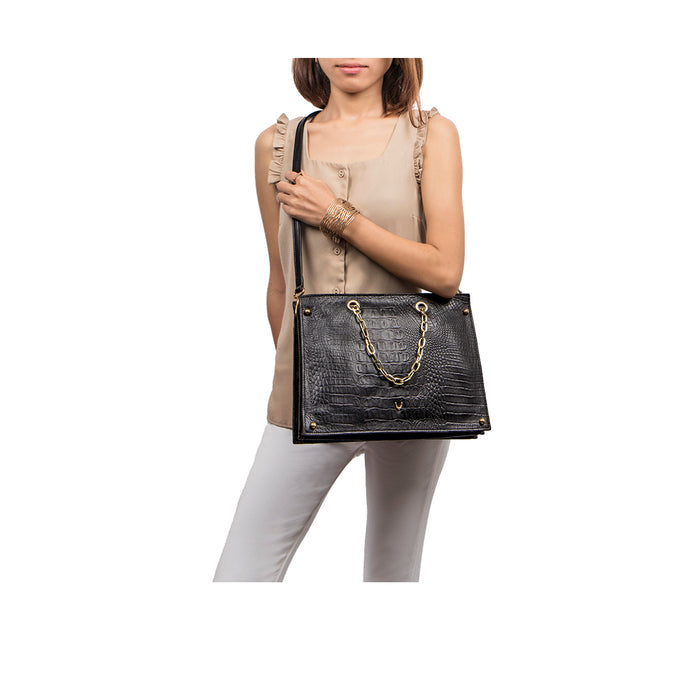 Jitterbug 02 Black Leather Satchel