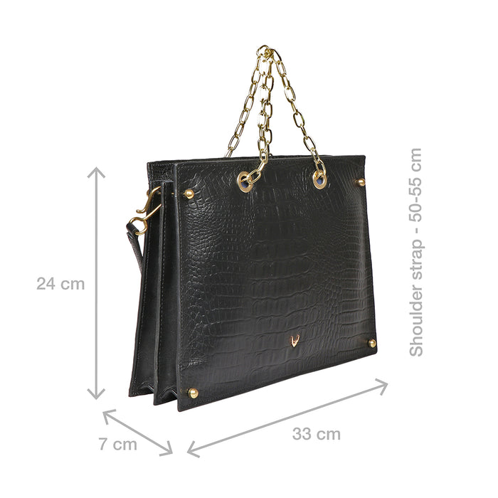 Jitterbug 02 Black Leather Satchel