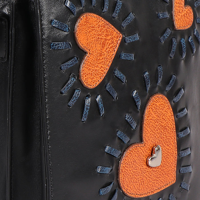 Joan 01 Black Leather Sling Bag