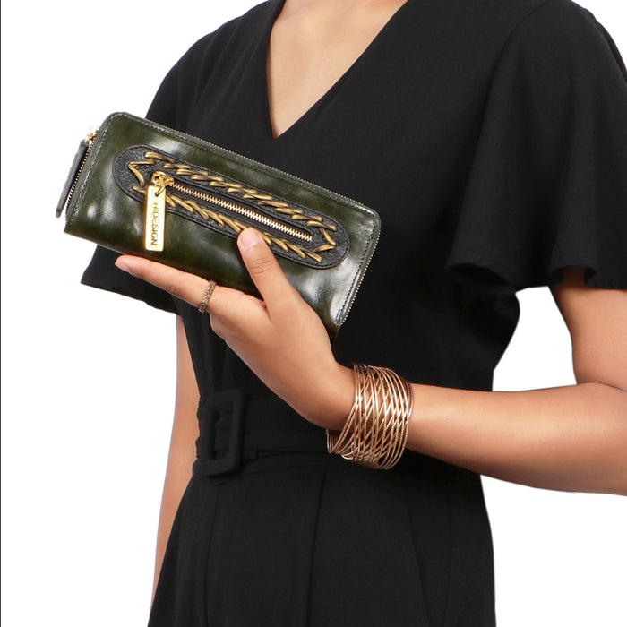 Joan Arc W1 Green Leather Pouch