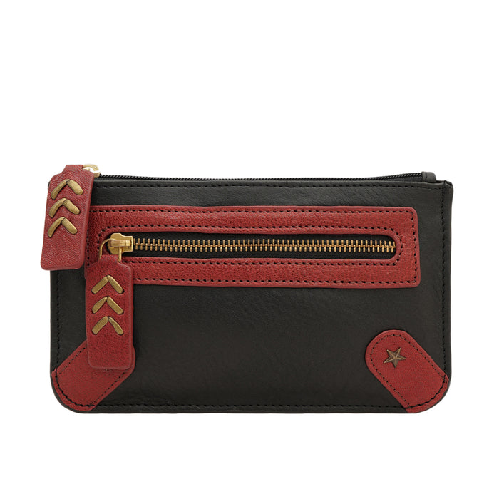 Joan Arc W2 Black Leather Wrist Pouch