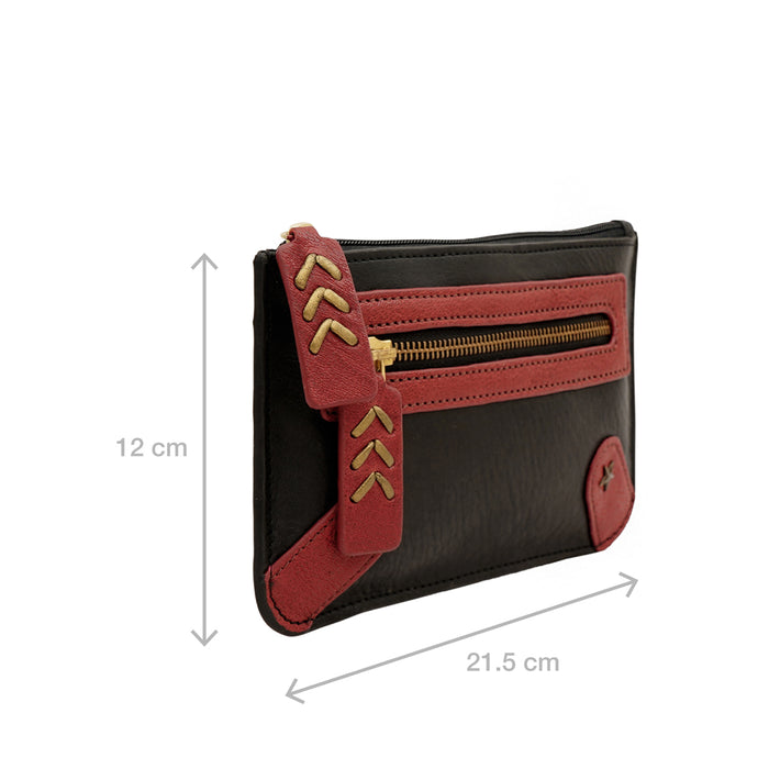Joan Arc W2 Black Leather Wrist Pouch