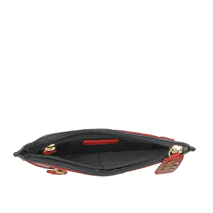 Joan Arc W2 Black Leather Wrist Pouch