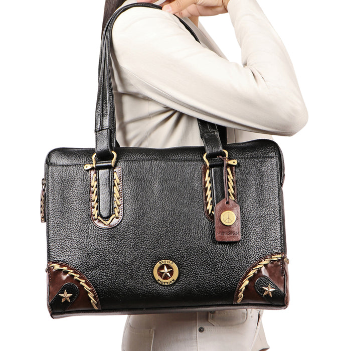 Joanarc 04 Black Leather Tote Bag