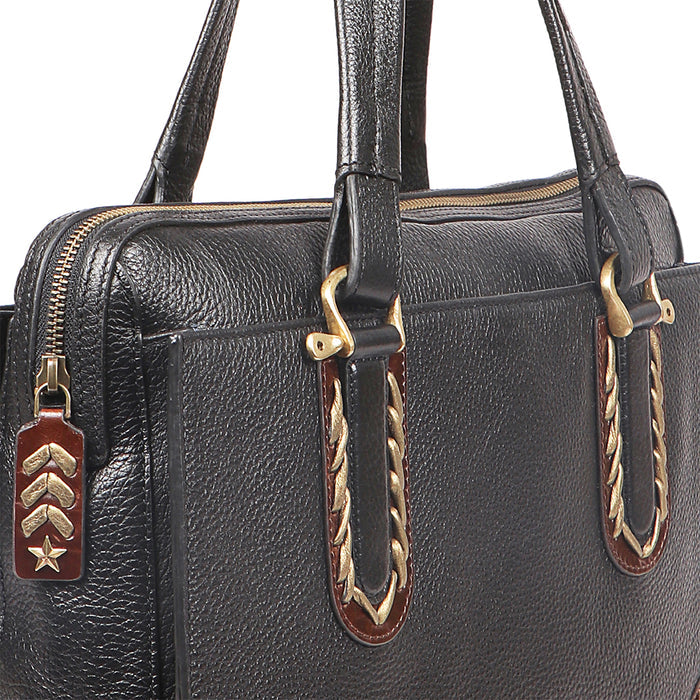 Joanarc 04 Black Leather Tote Bag