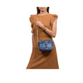Joni 01 Blue Leather Sling Bag