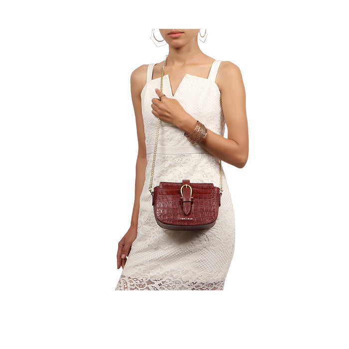Joni 01 Red Leather Sling Bag
