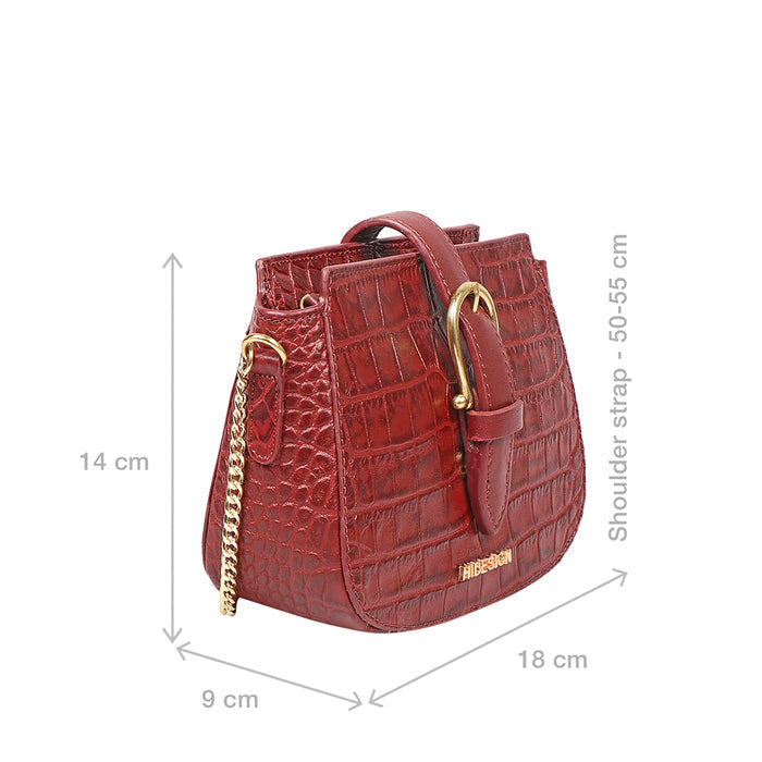 Joni 01 Red Leather Sling Bag