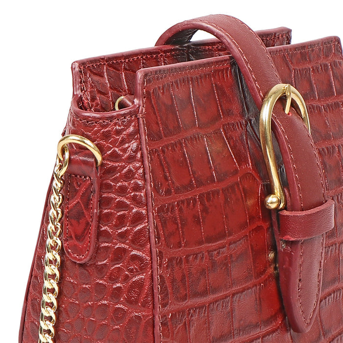 Joni 01 Red Leather Sling Bag