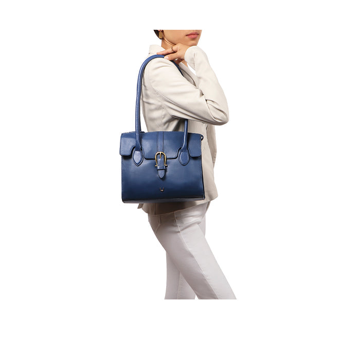 Joni 09 Blue Leather Shoulder Bag