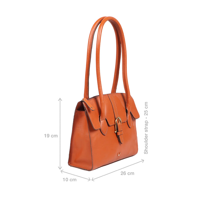 Joni 09 Orange Leather Shoulder Bag