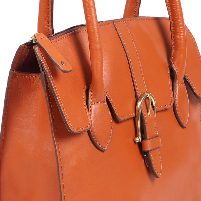 Joni 09 Orange Leather Shoulder Bag