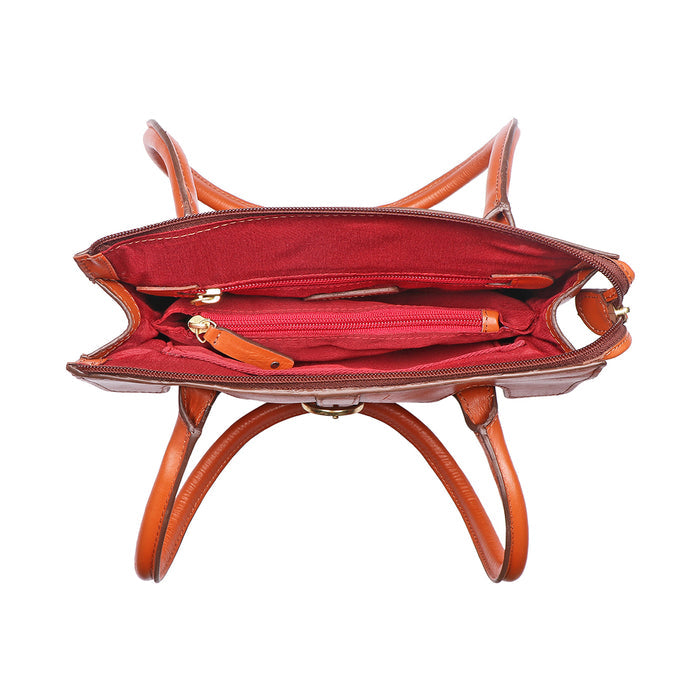 Joni 09 Orange Leather Shoulder Bag
