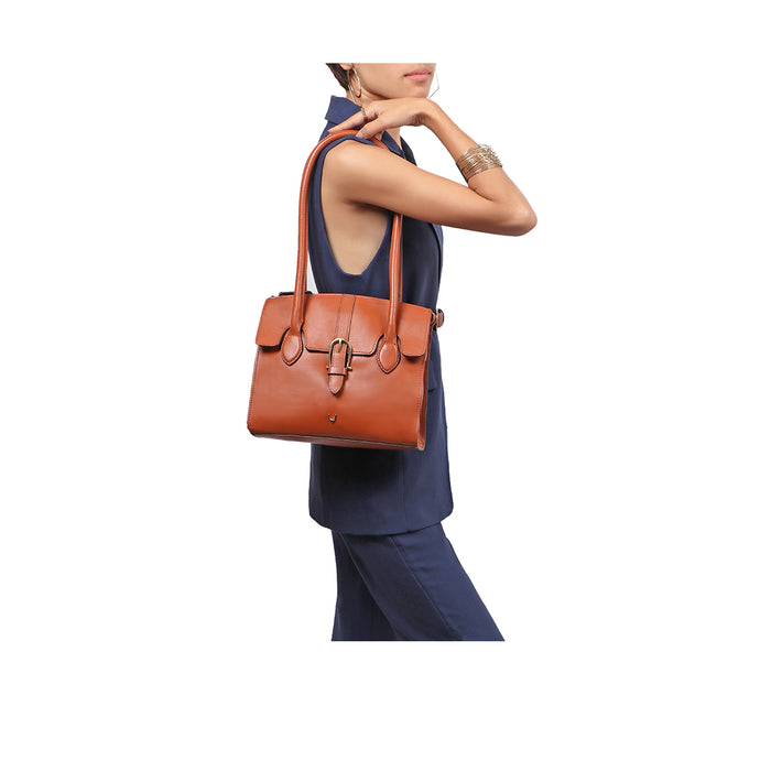 Joni 09 Orange Leather Shoulder Bag