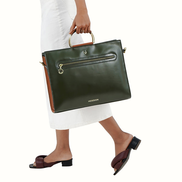 Kabuki 02 Green Leather Briefcase