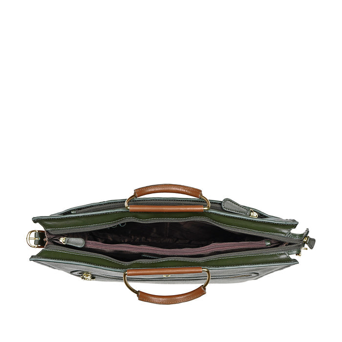 Kabuki 02 Green Leather Briefcase
