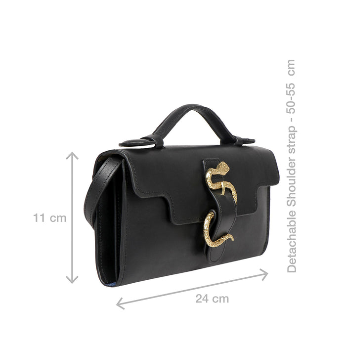 Kalinga 01 Black Leather Sling Bag