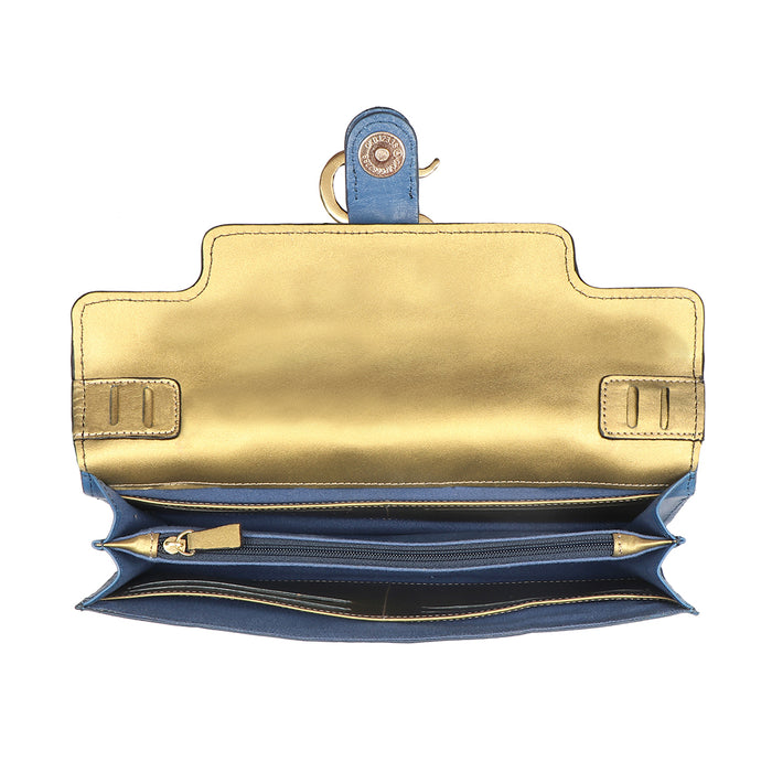 Kalinga 01 Blue Leather Sling Bag