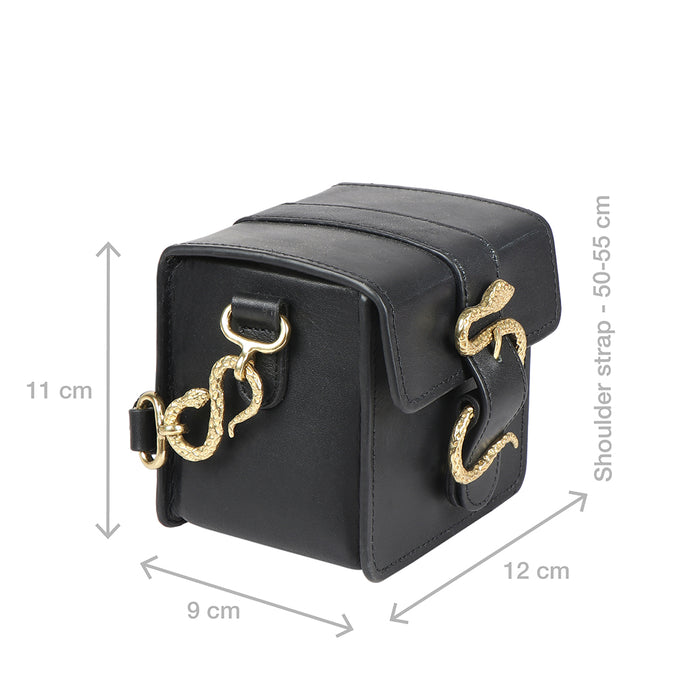 Kalinga 02 Black Leather Sling Bag