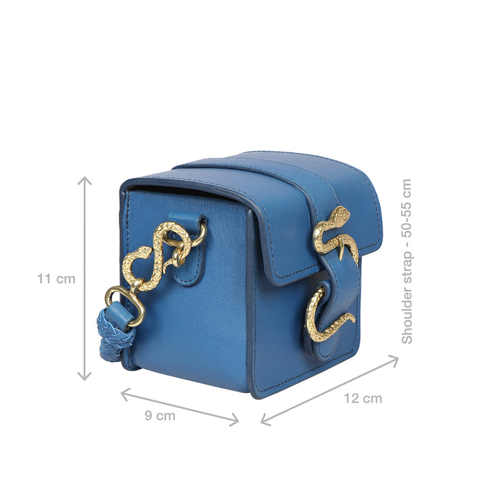 Kalinga 02 Blue Leather Sling Bag