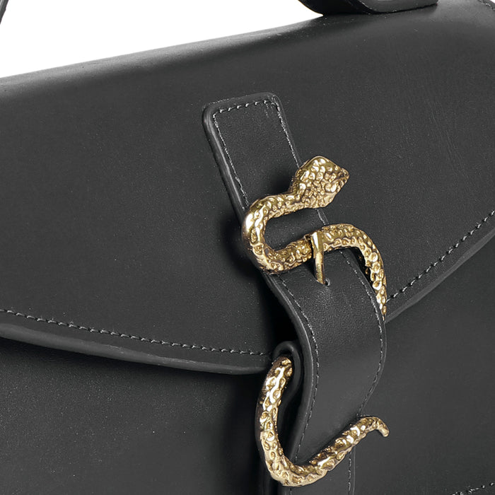 Kalinga 03 Black Leather Sling Bag