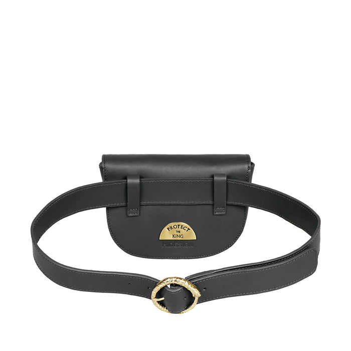 Kalinga 04 Black Leather Belt Bag
