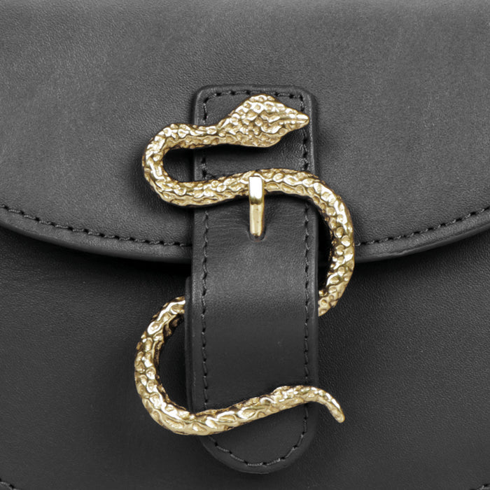 Kalinga 04 Black Leather Belt Bag