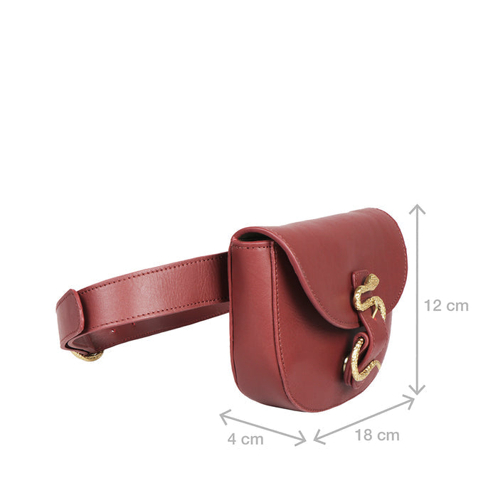 Kalinga 04 Red Leather Belt Bag
