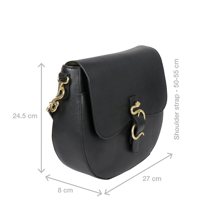Kalinga 05 Black Leather Sling Bag