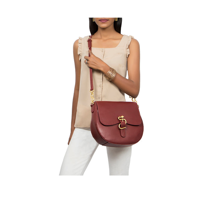 Kalinga 05 Red Leather Sling Bag