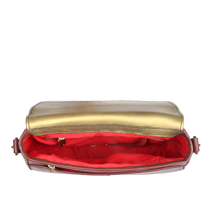 Kalinga 05 Red Leather Sling Bag