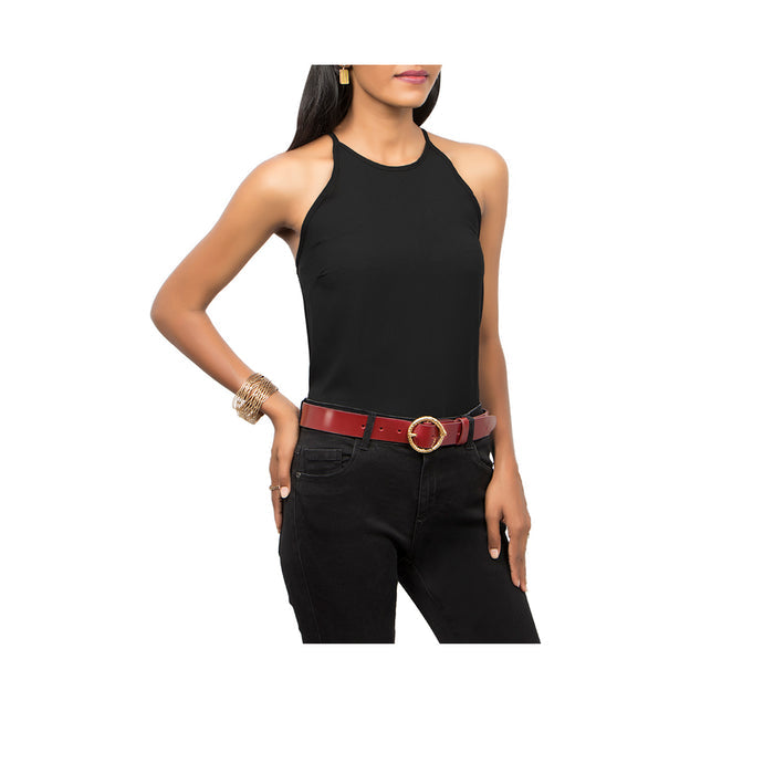 Kalinga B1 Women's Red Non Reversible Leather Belt