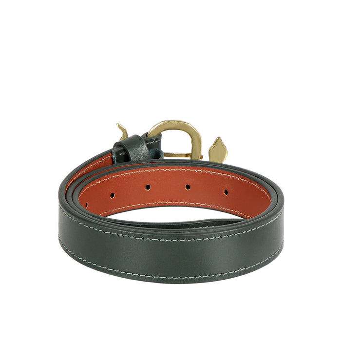 Kalinga B2 Women's Green Non Reversible Leather Belt