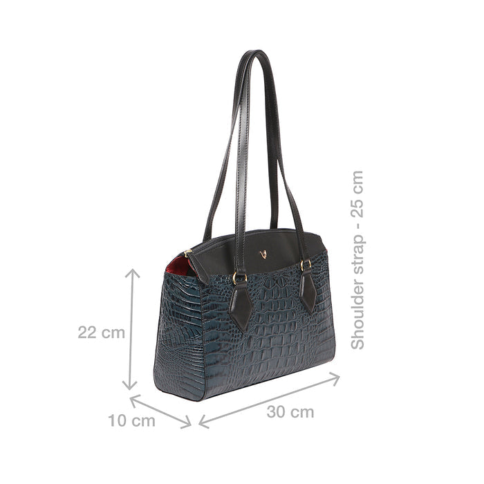 Kasai 03 Sb Blue Leather Tote Bag
