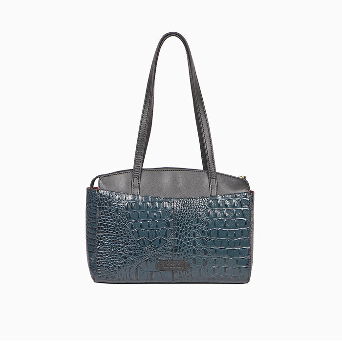 Kasai 03 Sb Blue Leather Tote Bag