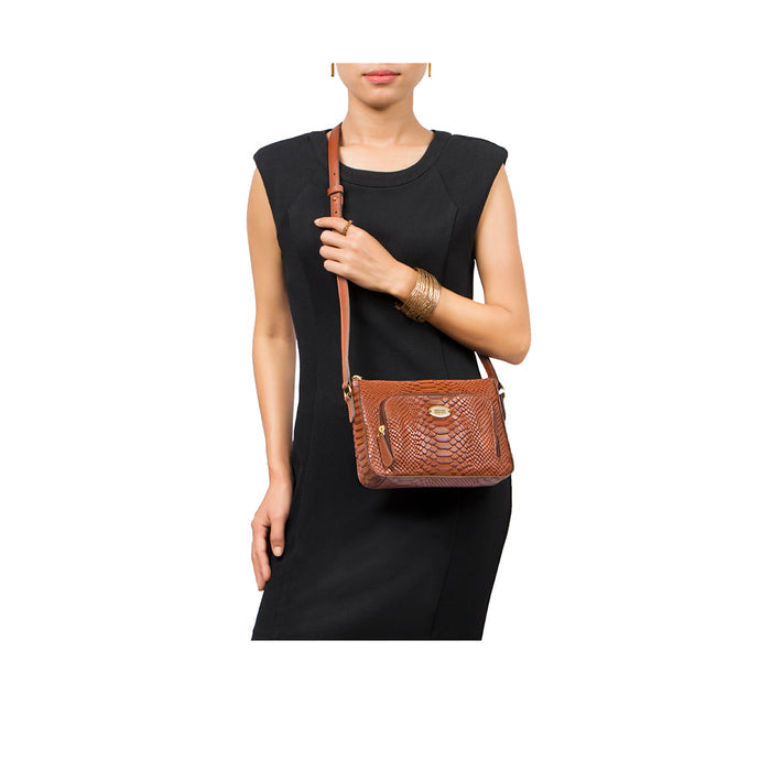 Katniss 01 Sb Tan Leather Sling Bag