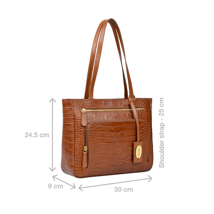 Katniss 02 Sb Tan Leather Tote Bag