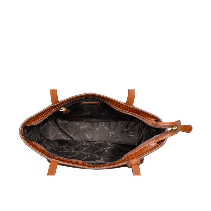 Katniss 02 Sb Tan Leather Tote Bag