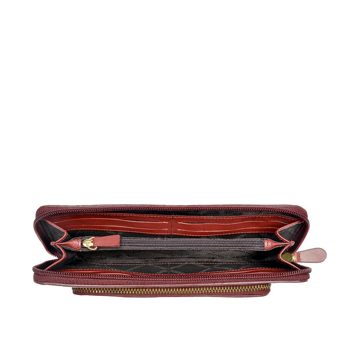 Katniss W1 Sb Marsala Leather Zip Around Wallet