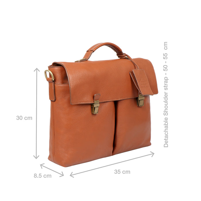 Kenji 01 Tan Leather  Messenger Bag