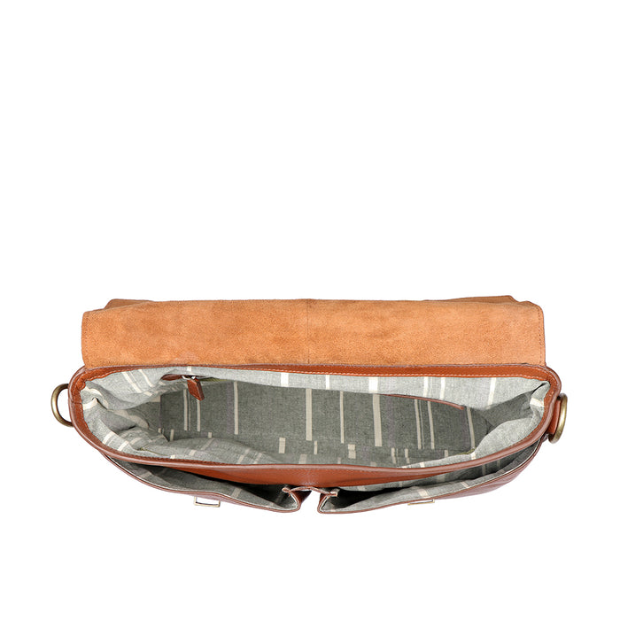 Kenji 01 Tan Leather  Messenger Bag